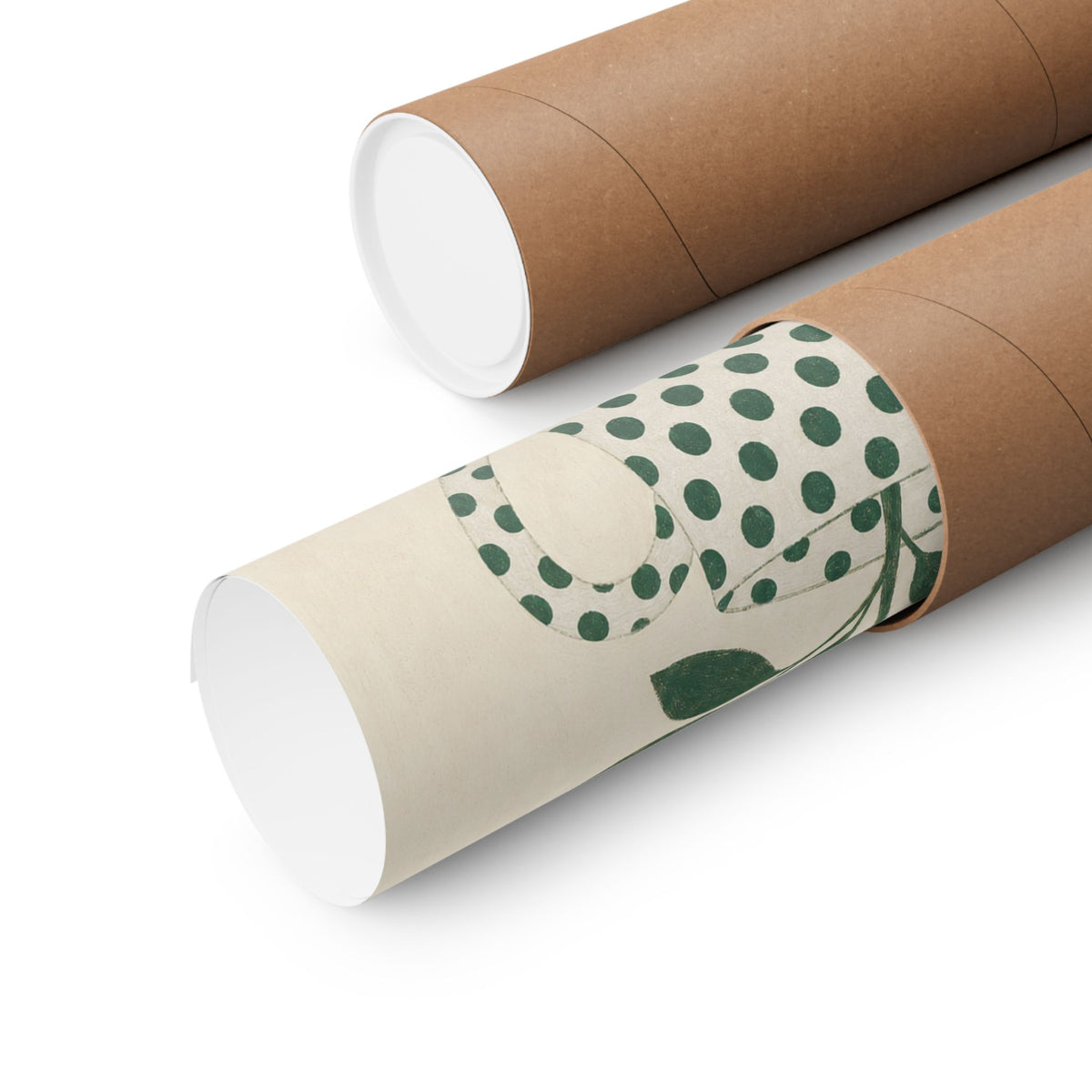 Sage Polka Dot Mug Cottage Art Print | Unframed Matte Poster