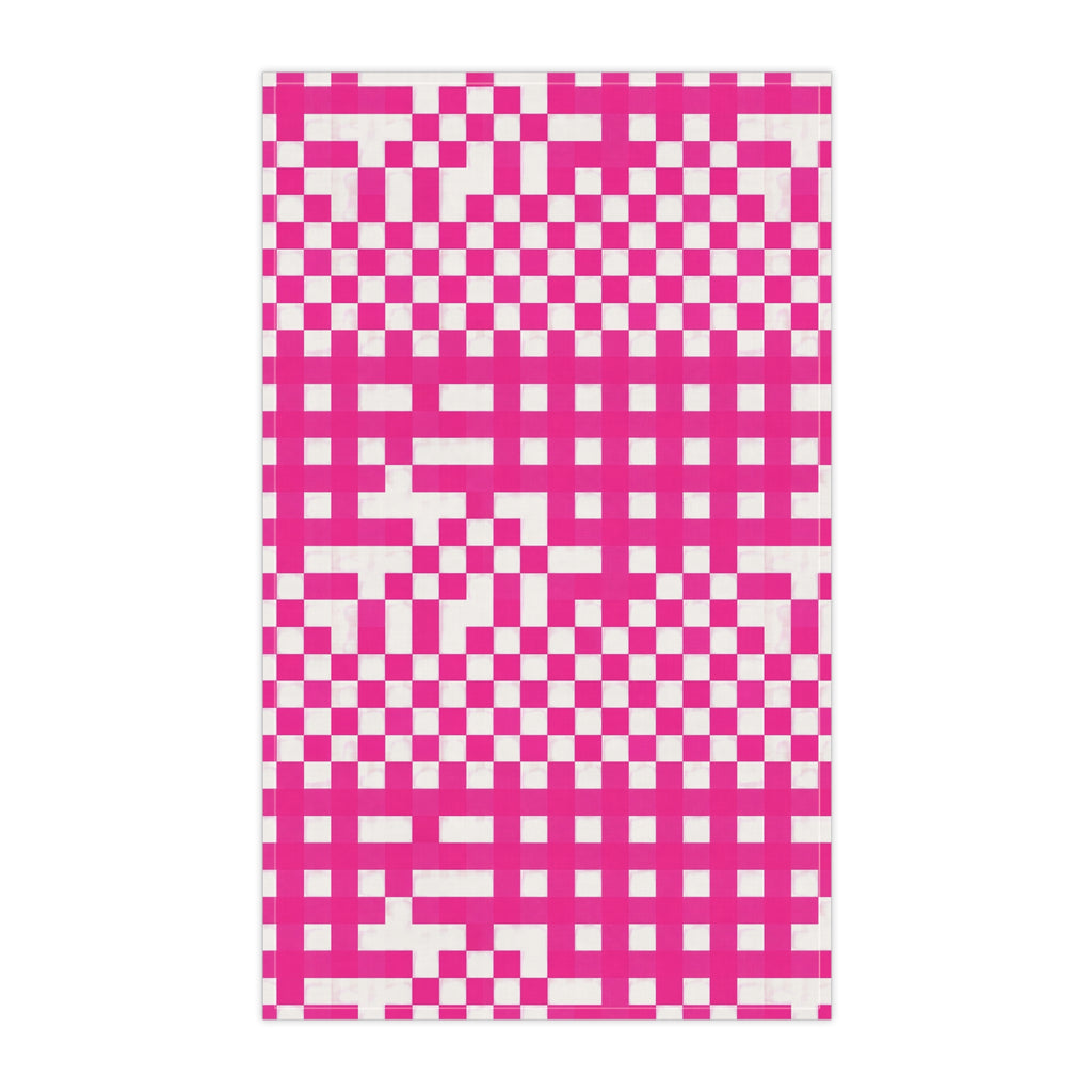 Pink Gingham Cotton Tea Towel