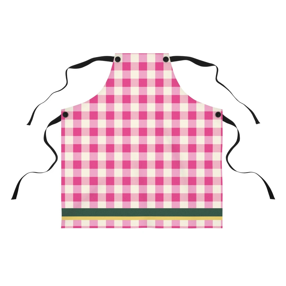 Hot Pink Gingham Cottage Kitchen Apron