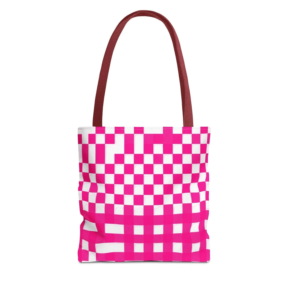 Pink Gingham Tote Bag