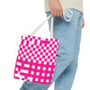 Pink Gingham Tote Bag