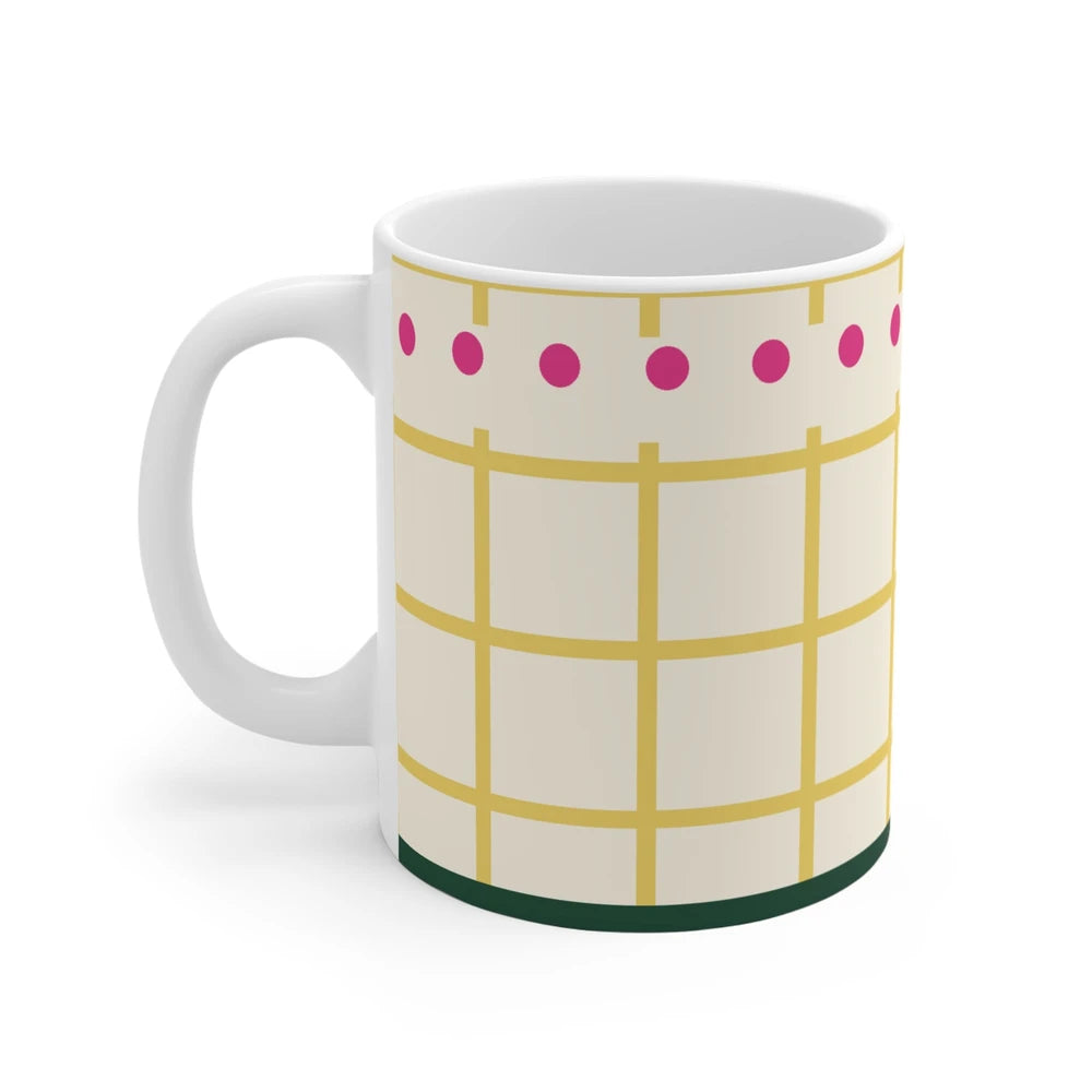 Butter Yellow Check 11oz Cottage Mug