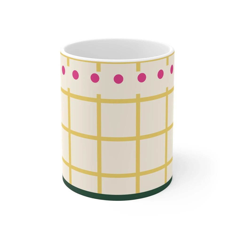 Butter Yellow Check 11oz Cottage Mug