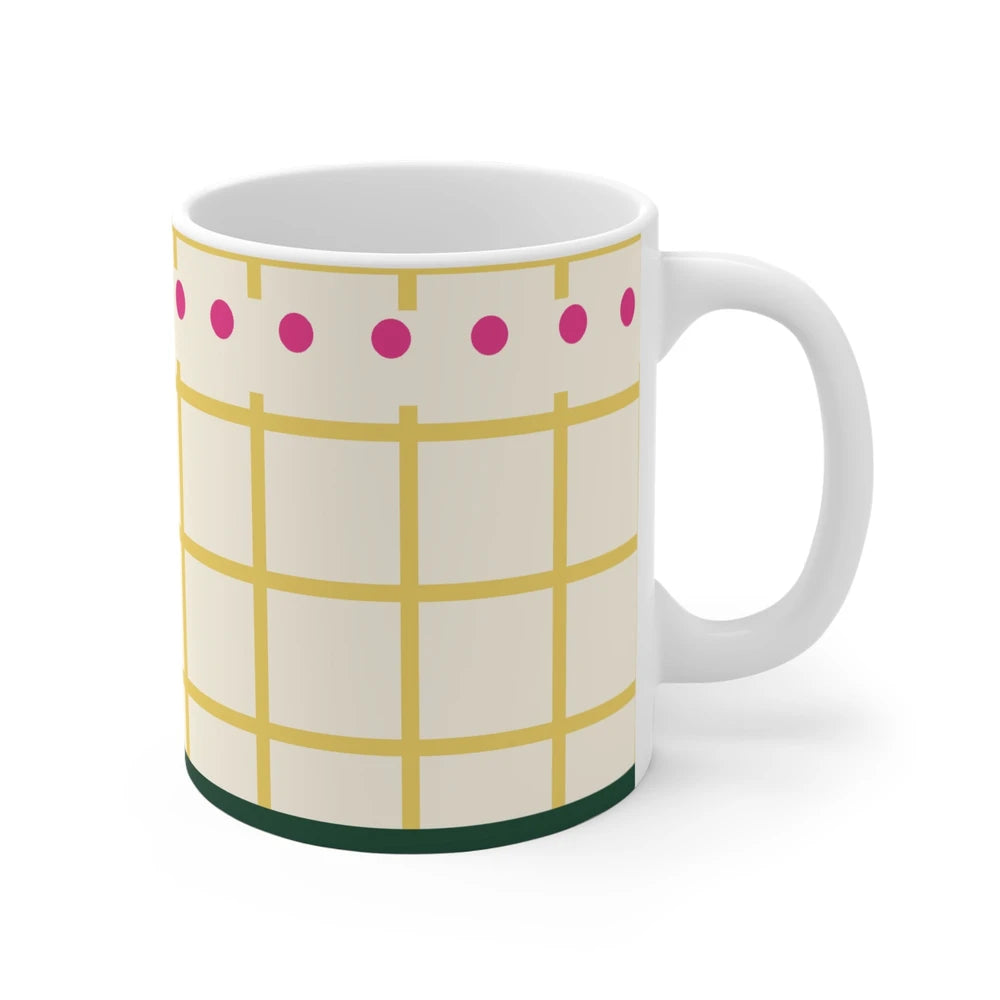 Butter Yellow Check 11oz Cottage Mug