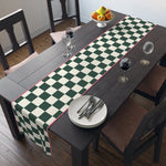Dark Green Check Cottage Table Runner