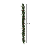 Pre-Lit Artificial Christmas Holiday 5 Piece Bundle with Pinecones & Berries- Set of 2 5' Christmas Trees, 24-in Wreath and set of 2 9-ft Garlands