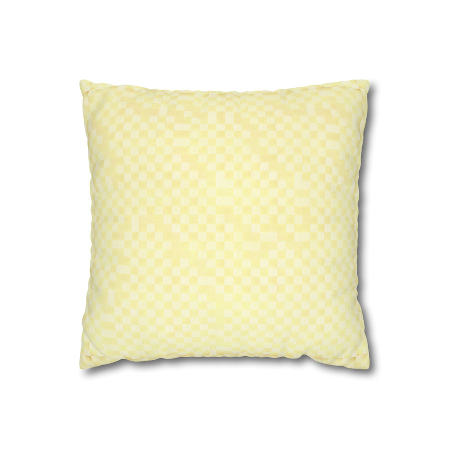 Butter Yellow Check Pillow Cover